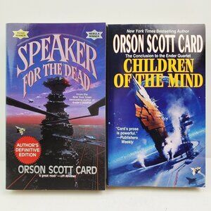 Orson Scott Card Speaker for Dead, Children of Mind Unread Book Pair Vintage 90s